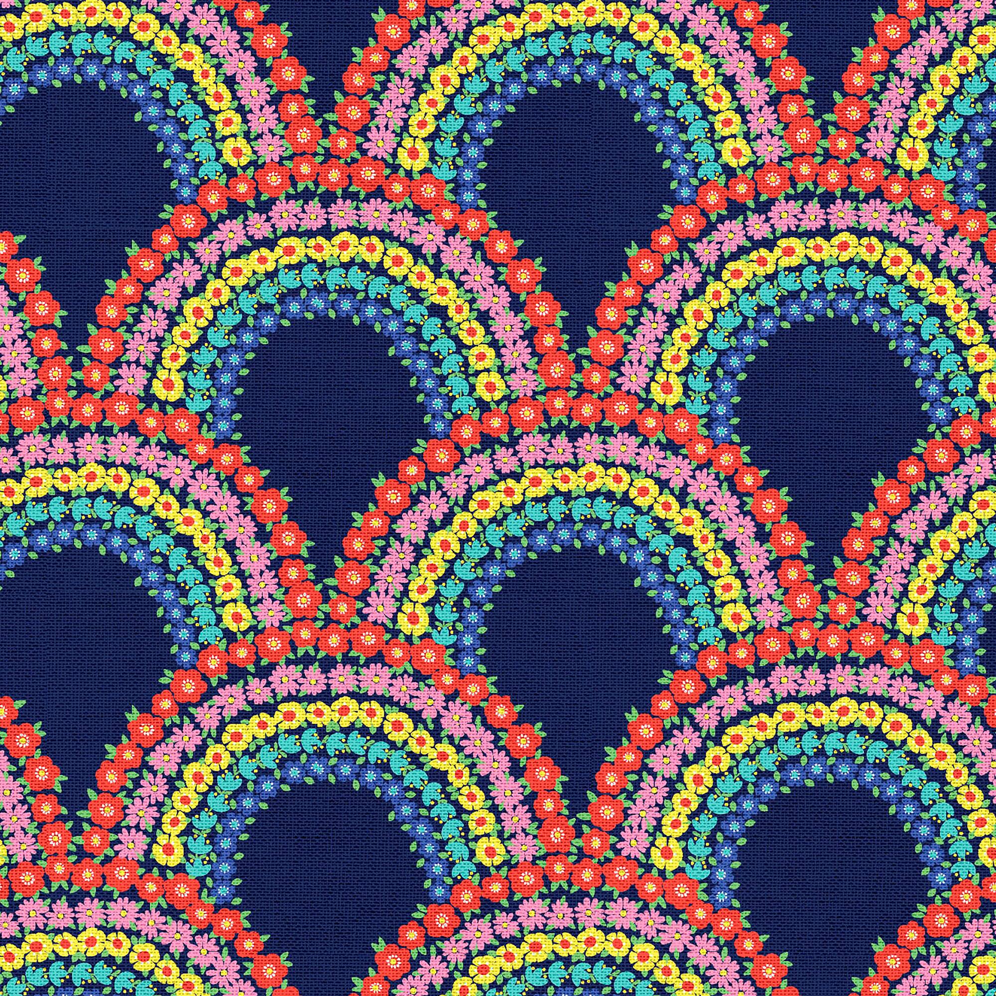 Fabric Editions Floral Rainbow Cotton Fabric